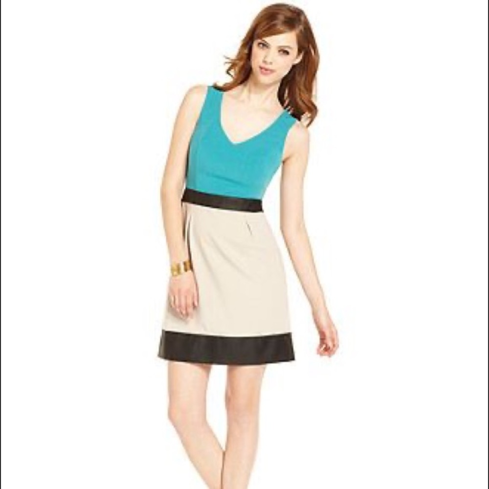 KENSIE | NWOT Colorblock Vegan Leather Dress - Picture 11 of 11